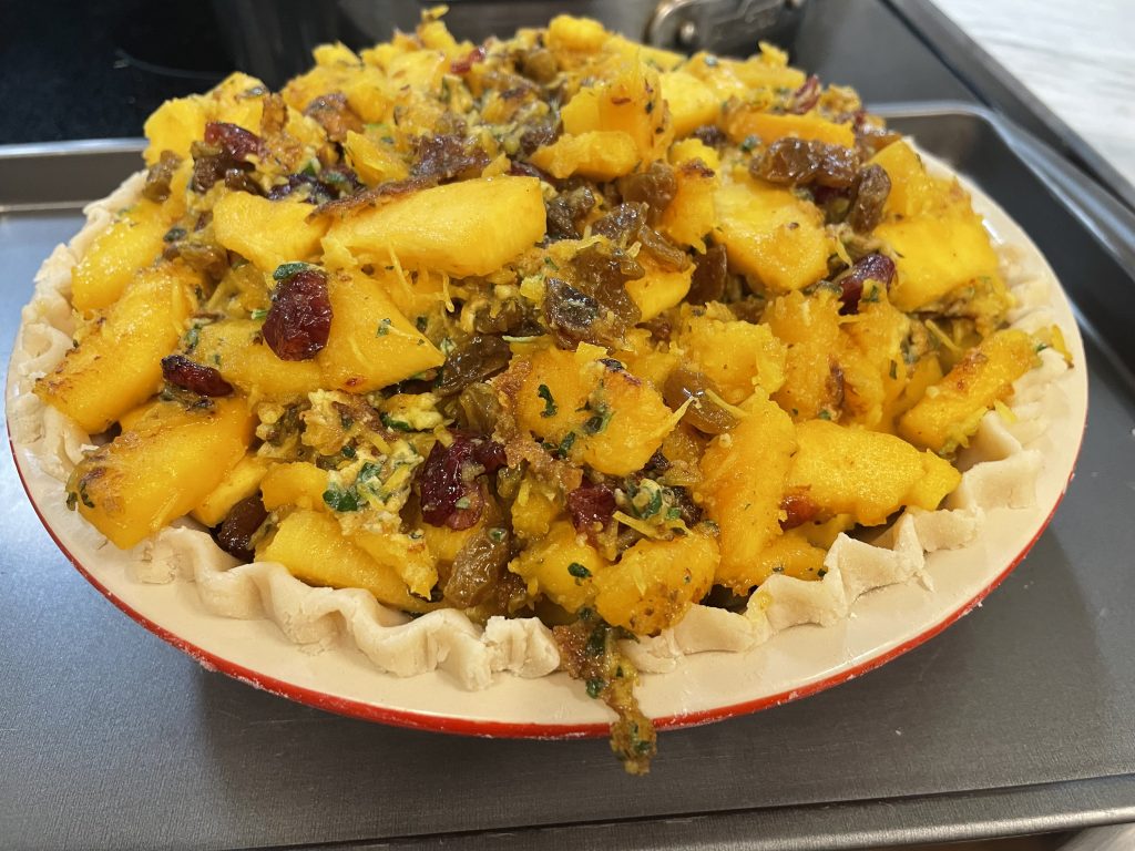 Assembled pumpion pie just before it went oven